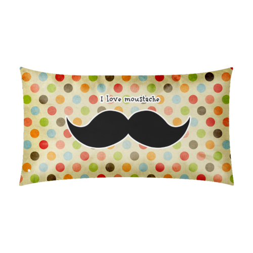 Colorful Polka Dot And Moustache Rectangle Pillow Case 20"x36"(Twin Sides)