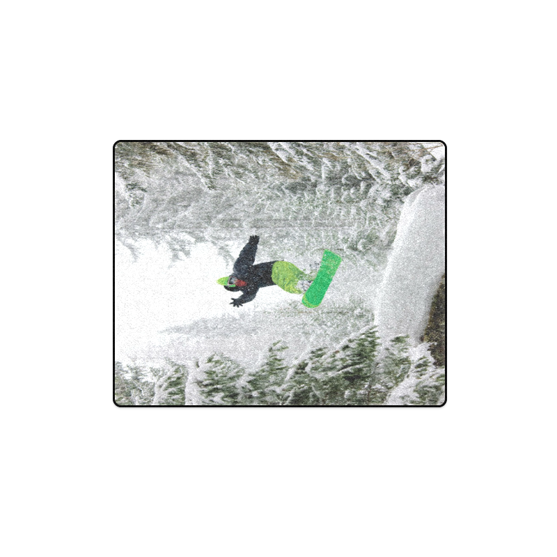 Snowboarder Green Blanket 40"x50"