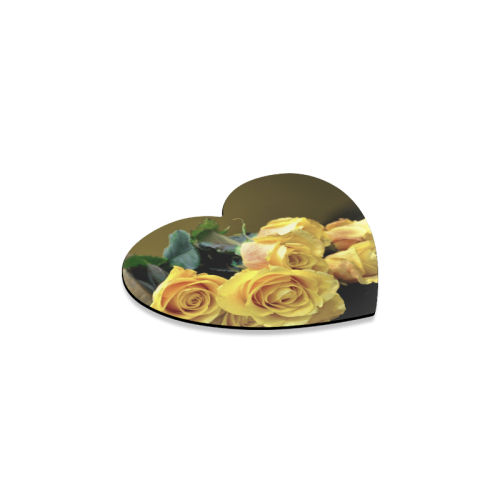 A Bunch Of Beautiful Yellow Roses Heart Coaster