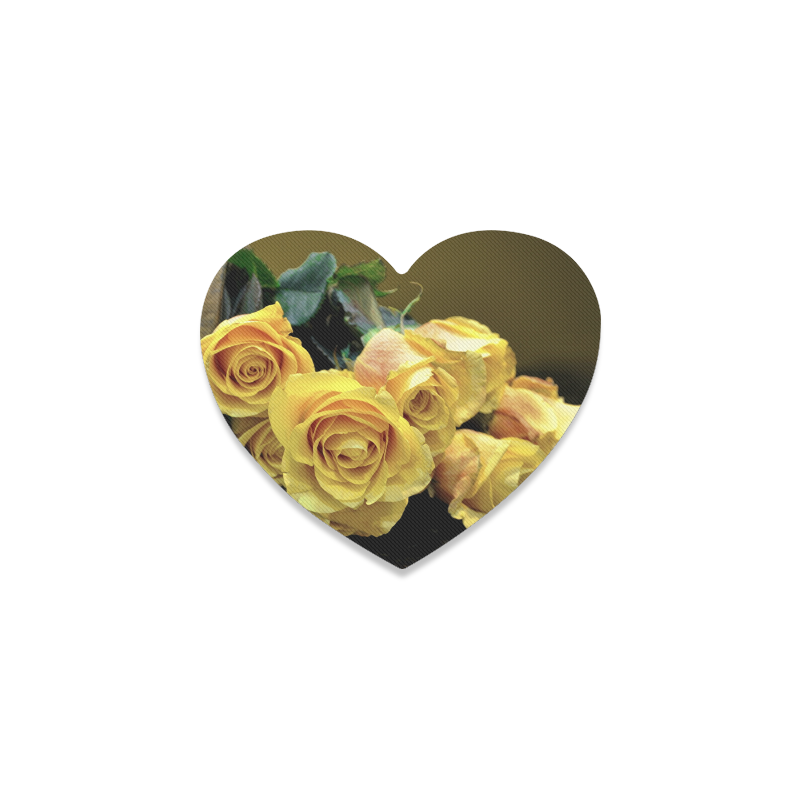 A Bunch Of Beautiful Yellow Roses Heart Coaster