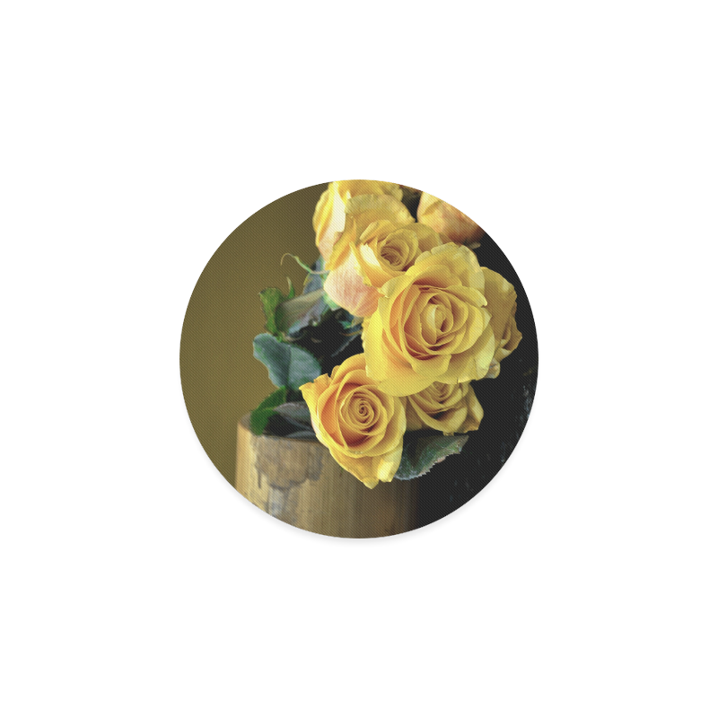 A Bunch Of Beautiful Yellow Roses Round Coaster