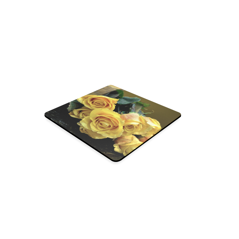 A Bunch Of Beautiful Yellow Roses Square Coaster