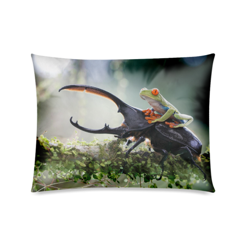Frog And Beetle Custom Zippered Pillow Case 20"x26"(Twin Sides)