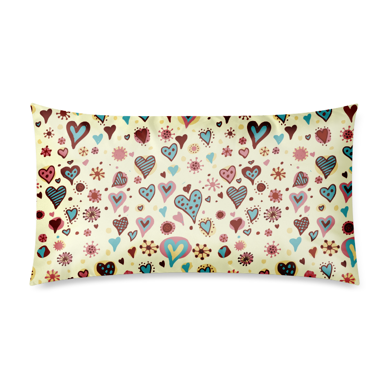Lovely Heart Pattern Rectangle Pillow Case 20"x36"(Twin Sides)