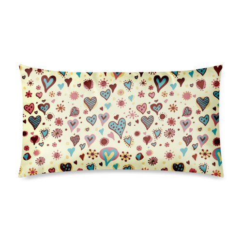Lovely Heart Pattern Rectangle Pillow Case 20"x36"(Twin Sides)