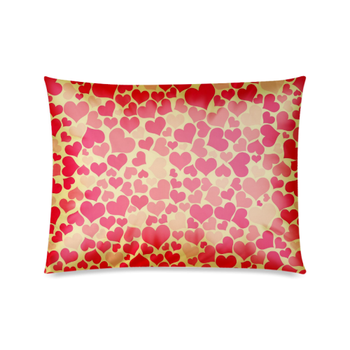 Red Heart Pattern Custom Zippered Pillow Case 20"x26"(Twin Sides)