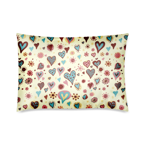 Lovely Heart Pattern Custom Zippered Pillow Case 20"x30"(Twin Sides)