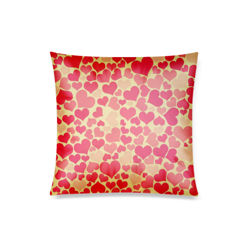 Red Heart Pattern Custom Zippered Pillow Case 20"x20"(Twin Sides)