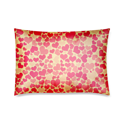 Red Heart Pattern Custom Zippered Pillow Case 20"x30"(Twin Sides)