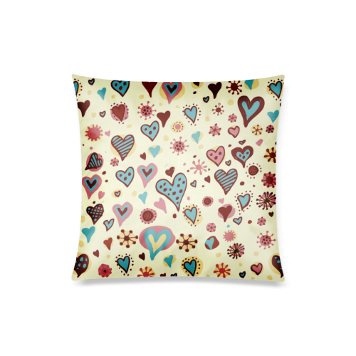 Lovely Heart Pattern Custom Zippered Pillow Case 20"x20"(Twin Sides)
