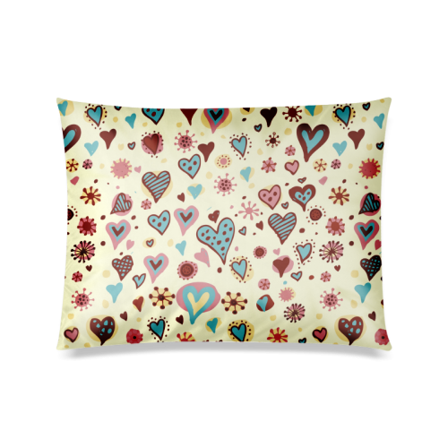 Lovely Heart Pattern Custom Zippered Pillow Case 20"x26"(Twin Sides)