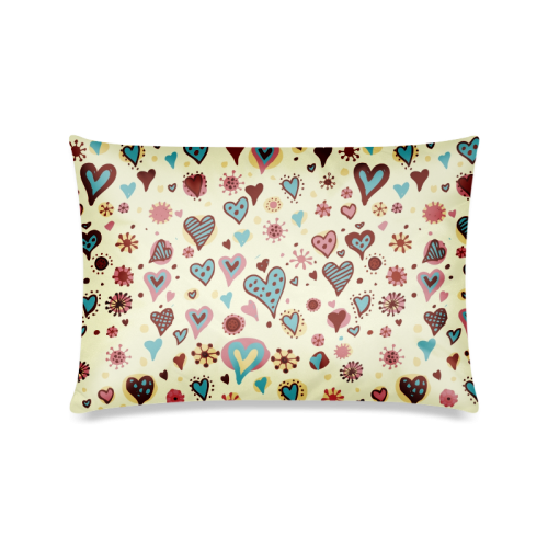 Lovely Heart Pattern Custom Zippered Pillow Case 16"x24"(Twin Sides)