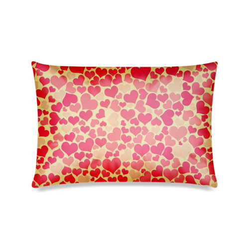 Red Heart Pattern Custom Zippered Pillow Case 16"x24"(Twin Sides)