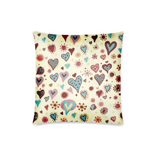 Lovely Heart Pattern Custom Zippered Pillow Case 18"x18"(Twin Sides)
