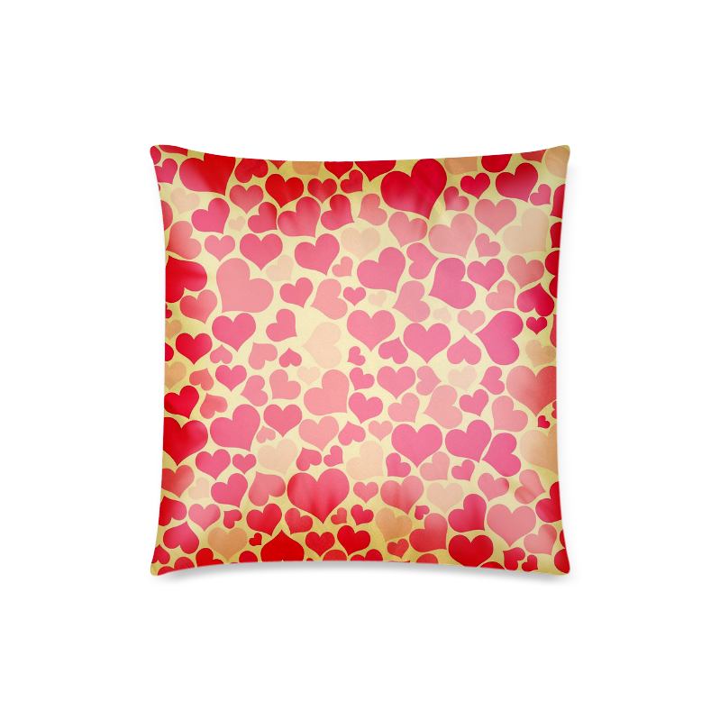 Red Heart Pattern Custom Zippered Pillow Case 18"x18"(Twin Sides)