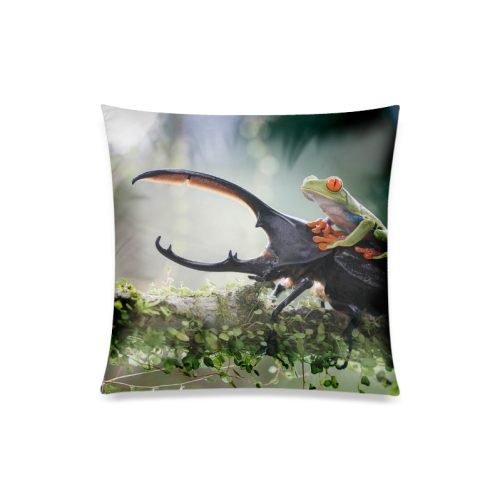 Frog And Beetle Custom Zippered Pillow Case 20"x20"(Twin Sides)