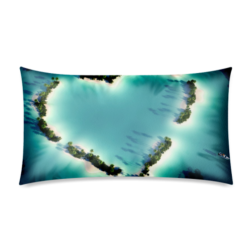 Heart Shaped Romance Rectangle Pillow Case 20"x36"(Twin Sides)