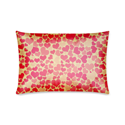 Red Heart Pattern Custom Zippered Pillow Case 16"x24"(Twin Sides)