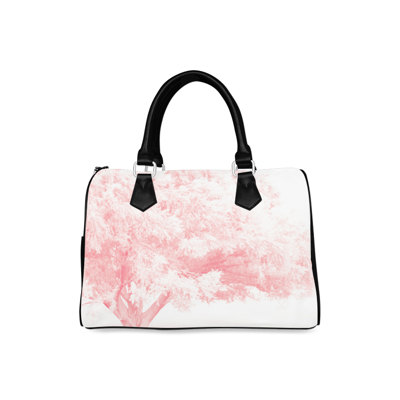 Frosted Pink Tree Boston Handbag (Model 1621)