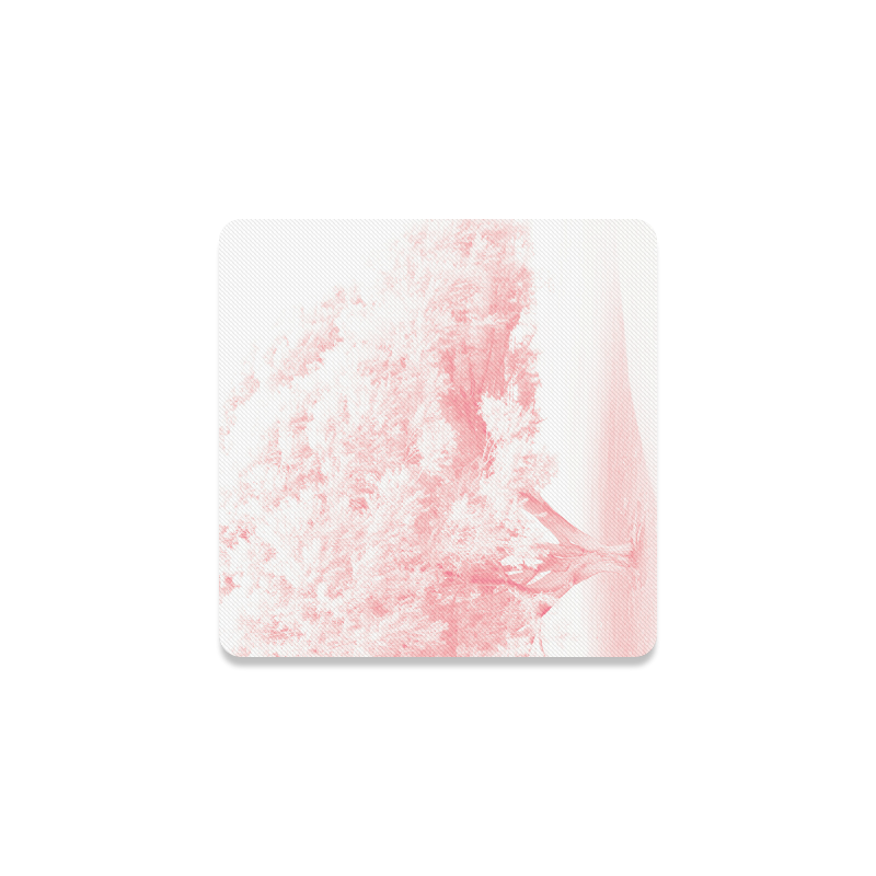 Frosted Pink Tree Square Coaster
