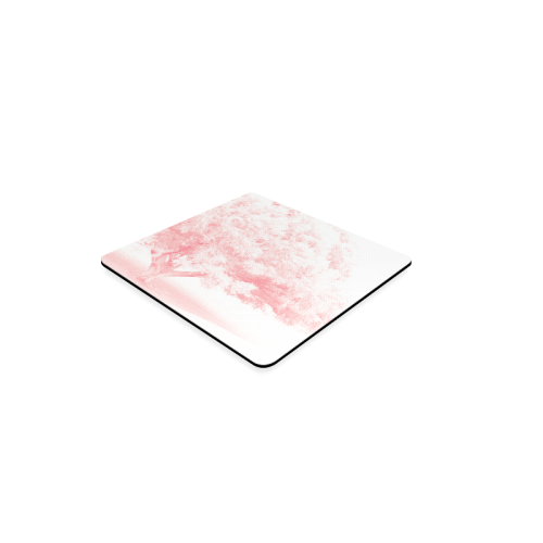 Frosted Pink Tree Square Coaster