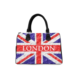 Union Jack Flag Barrel Handbag Boston Handbag (Model 1621)