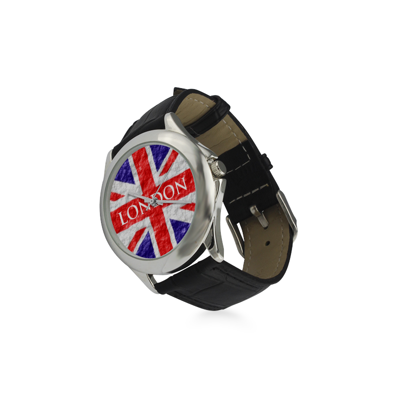 Union Jack Flag Women's Classic Leather Strap Watch(Model 203)