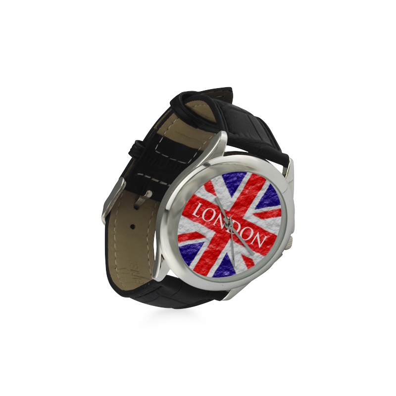 Union Jack Flag Women's Classic Leather Strap Watch(Model 203)