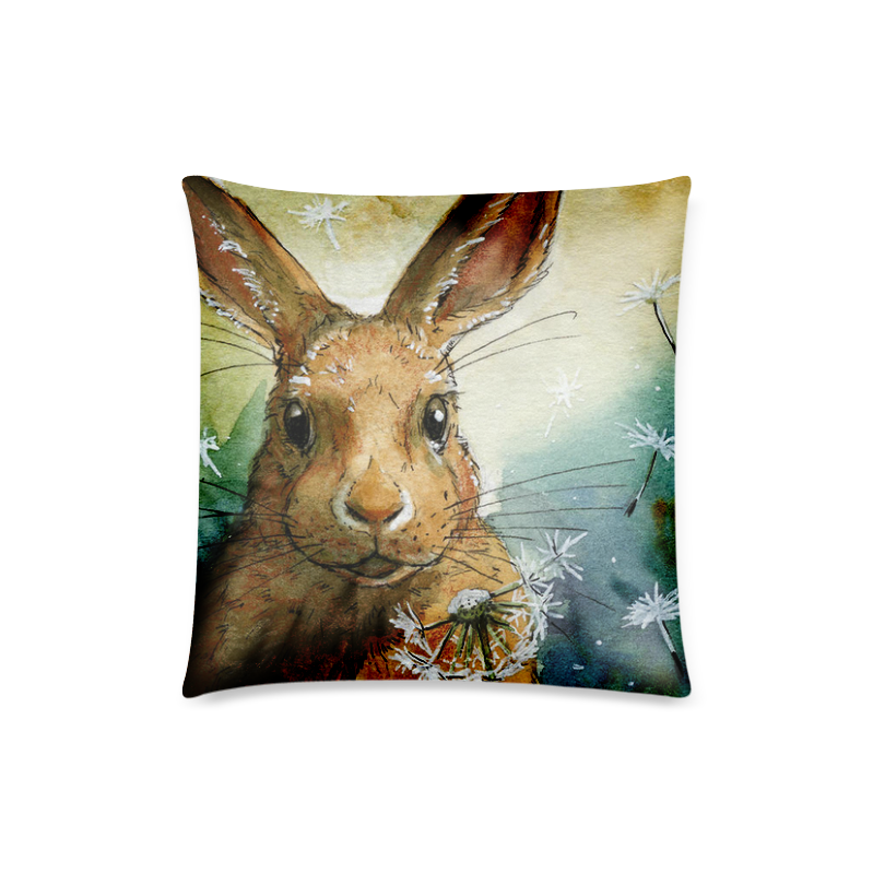 Lovely And Famous Paintings of Rabbits Custom Zippered Pillow Case 18"x18"(Twin Sides)