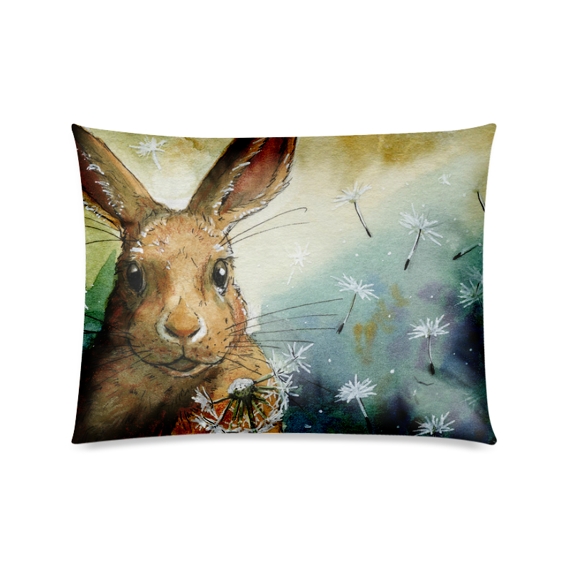 Lovely And Famous Paintings of Rabbits Custom Zippered Pillow Case 20"x26"(Twin Sides)