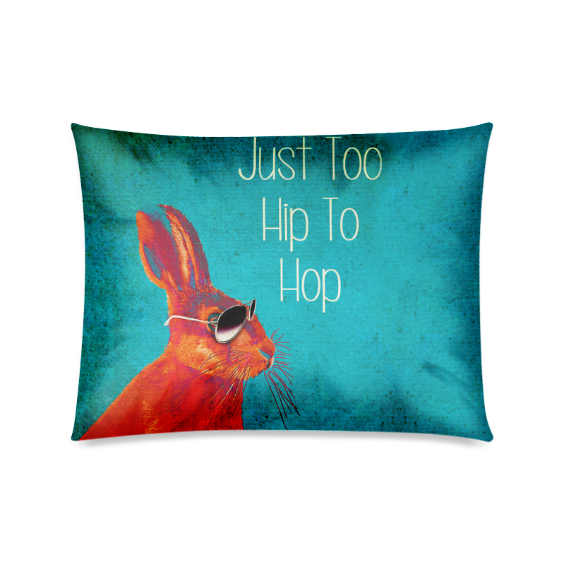 Red Rabbit Cool Acrylic Paintings Custom Zippered Pillow Case 20"x26"(Twin Sides)