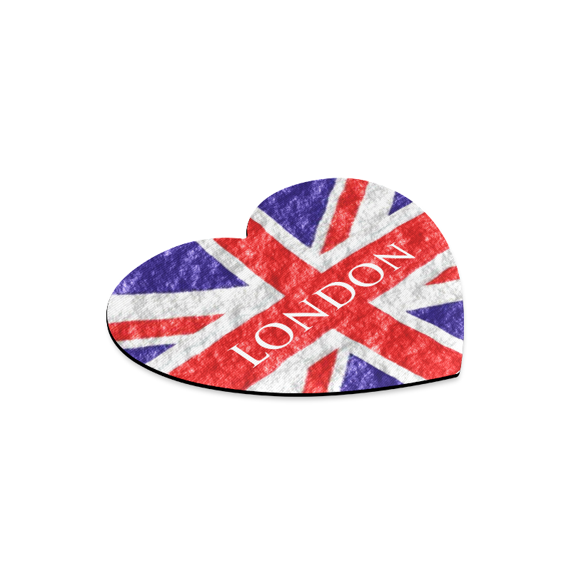 Union Jack Flag Heart-shaped Mousepad