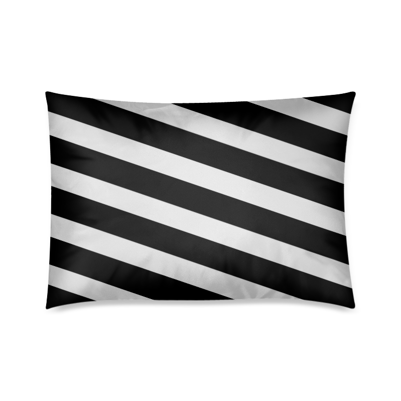 Black And White Stripes Cool Design Custom Zippered Pillow Case 20"x30"(Twin Sides)