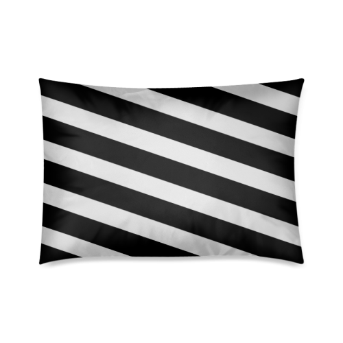 Black And White Stripes Cool Design Custom Zippered Pillow Case 20"x30"(Twin Sides)