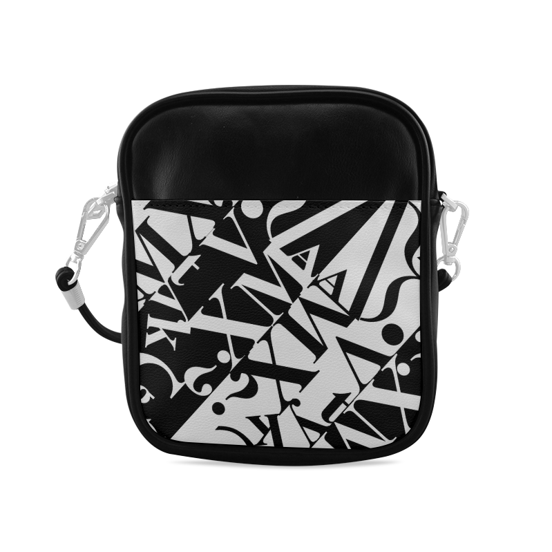White On Black Wonderful Design Sling Bag (Model 1627)