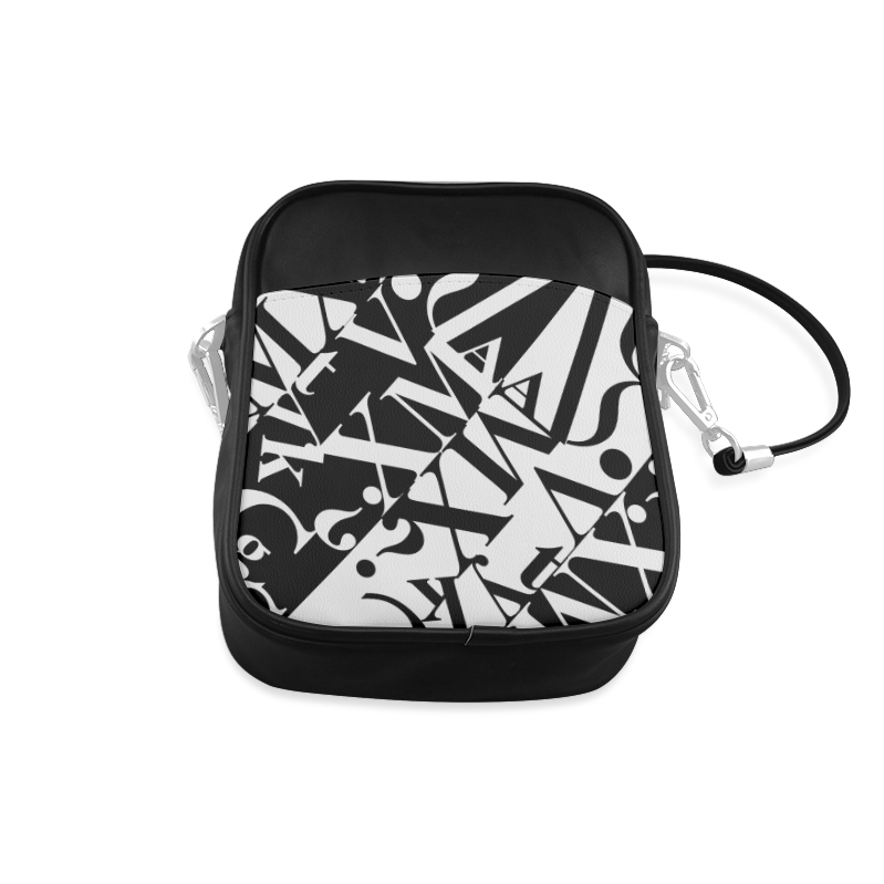 White On Black Wonderful Design Sling Bag (Model 1627)