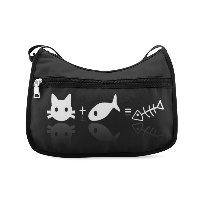 Funny Cover Facebook Cat And Fish Crossbody Bags (Model 1616)