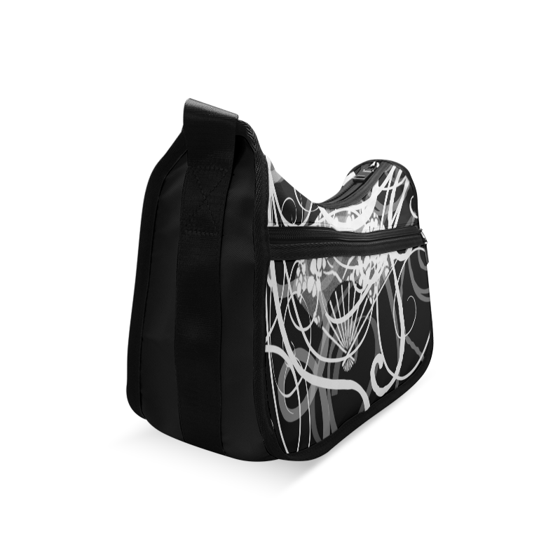 Bright black and white Crossbody Bags (Model 1616)
