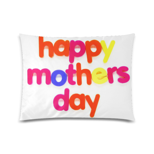 happy mothers day colorful text graphic Custom Zippered Pillow Case 20"x26"(Twin Sides)