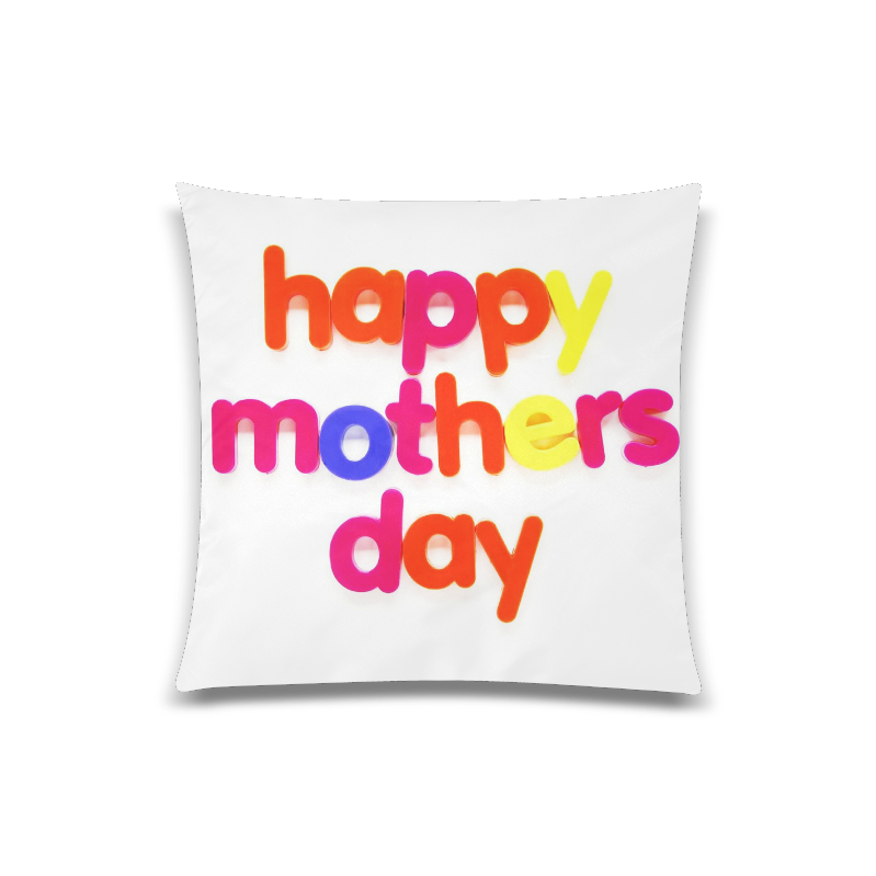 happy mothers day colorful text graphic Custom Zippered Pillow Case 20"x20"(Twin Sides)