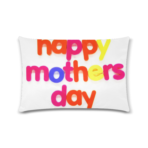 happy mothers day colorful text graphic Custom Zippered Pillow Case 16"x24"(Twin Sides)