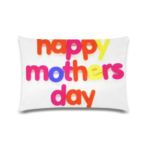 happy mothers day colorful text graphic Custom Zippered Pillow Case 16"x24"(Twin Sides)