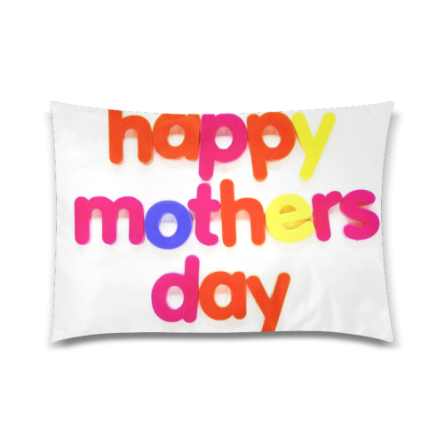 happy mothers day colorful text graphic Custom Zippered Pillow Case 20"x30"(Twin Sides)
