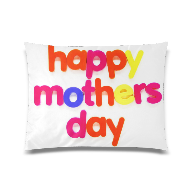 happy mothers day colorful text graphic Custom Zippered Pillow Case 20"x26"(Twin Sides)