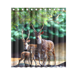 Deer Family Shower Curtain 66"x72"