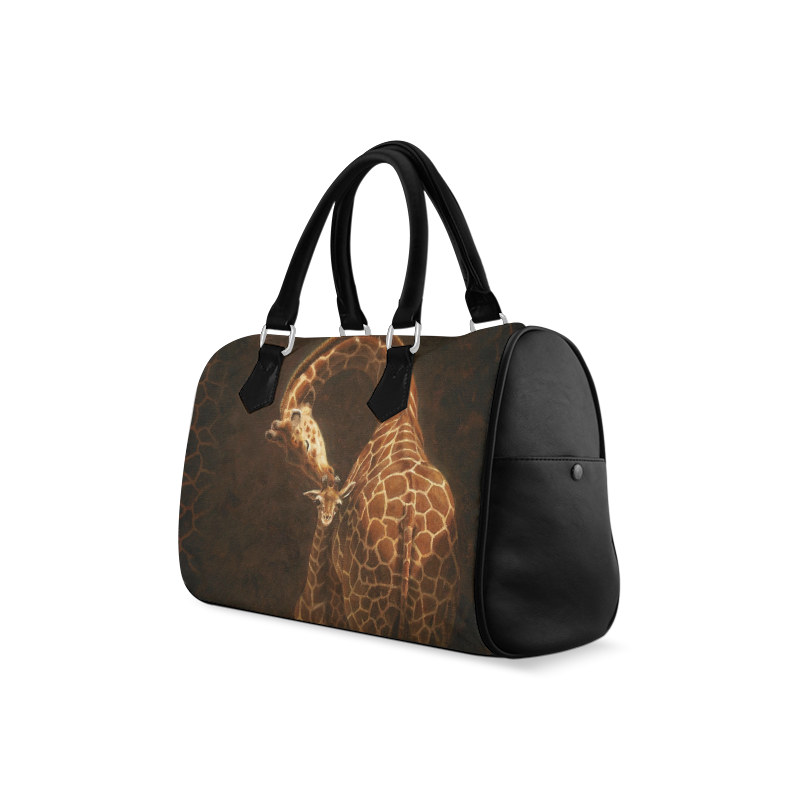 Deer Mother Kissing Her Baby Love Pattern Boston Handbag (Model 1621)