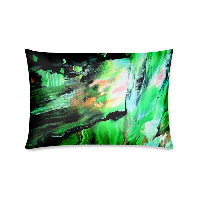 Green Modern Art Paintings Custom Zippered Pillow Case 16"x24"(Twin Sides)