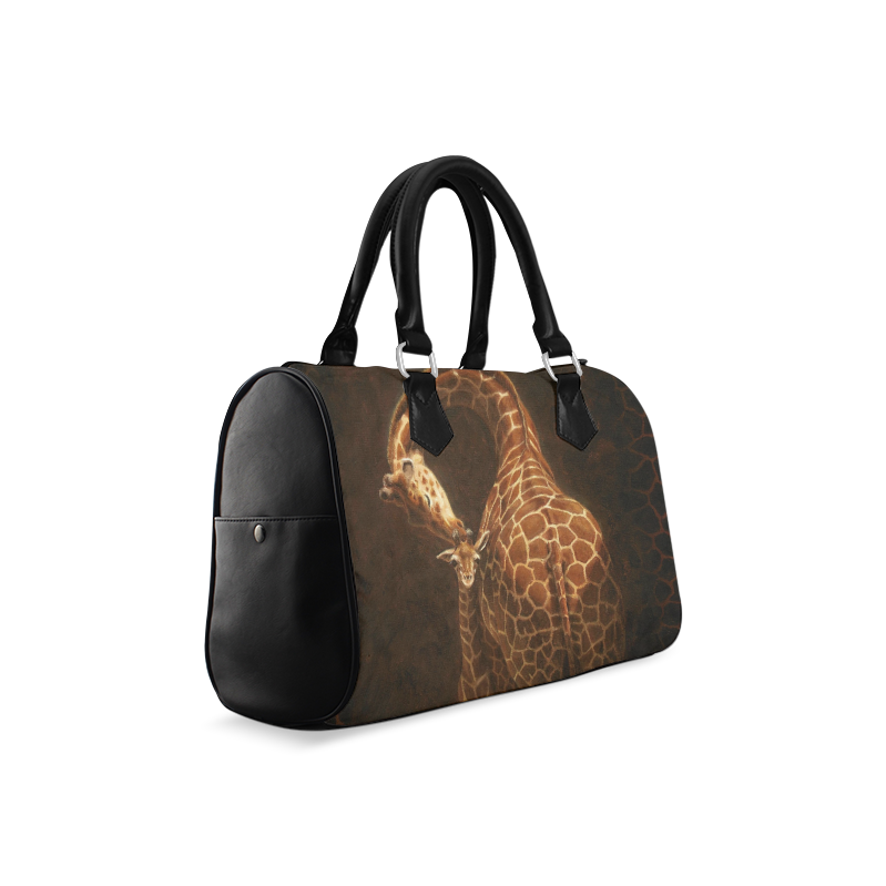 Deer Mother Kissing Her Baby Love Pattern Boston Handbag (Model 1621)