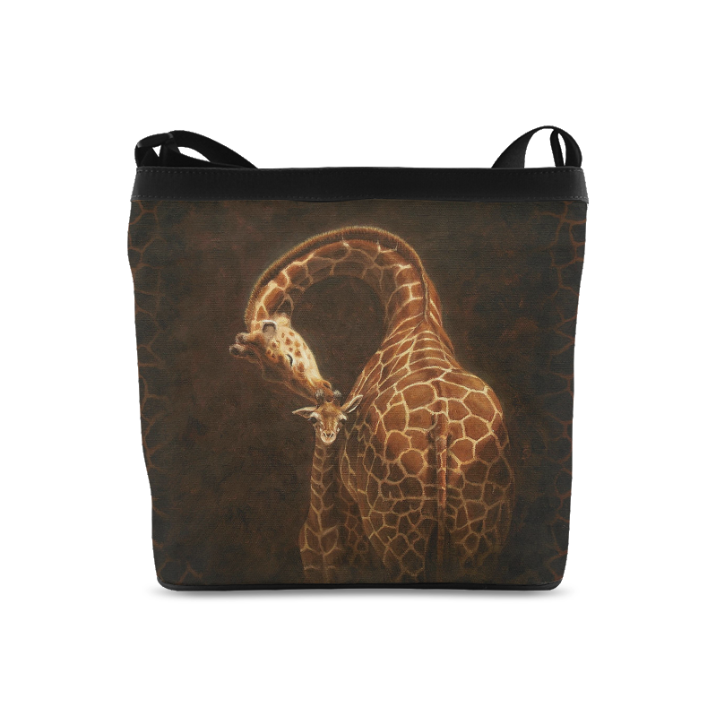 Deer Mother Kissing Her Baby Love Pattern Crossbody Bags (Model 1613)