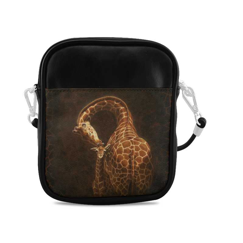 Deer Mother Kissing Her Baby Love Pattern Sling Bag (Model 1627)